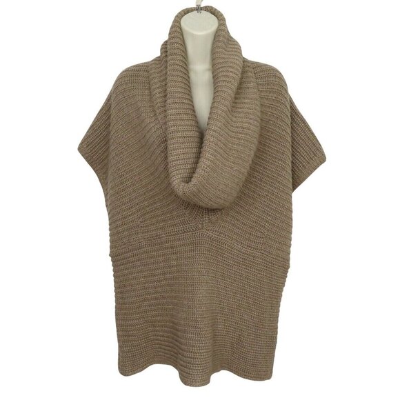 Lauren Ralph Lauren Womens Medium Beige Chunky Knit Cowl Neck Sleeveless Sweater - Picture 1 of 7